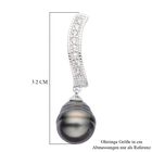 10-11 mm Tahiti-Zuchtperlen und weiße Zirkon-Ohrringe - 0,69 ct. image number 4