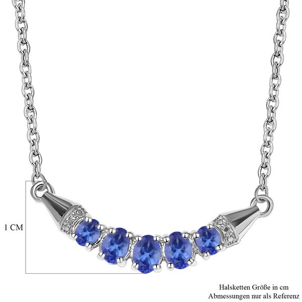 Tansanit Halskette, ca. 45 cm, 925 Silber platiniert, ca. 1.04 ct image number 6
