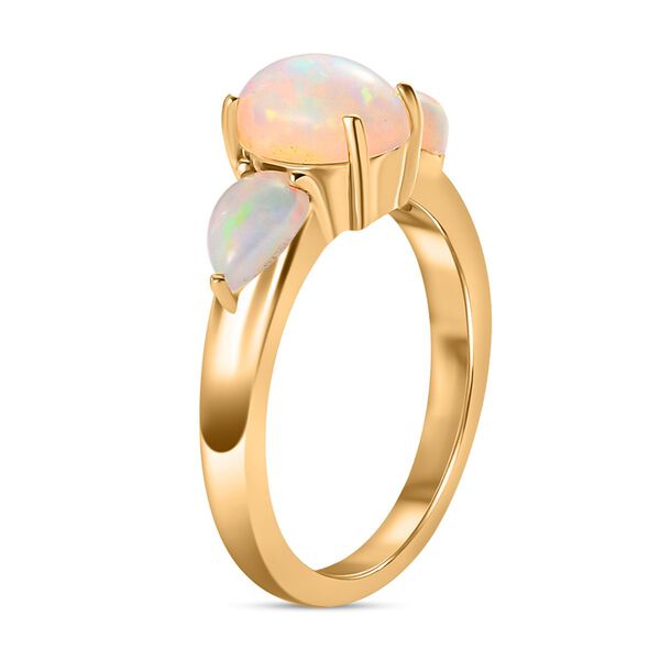 Natürlicher, äthiopischer Opal-Ring, 925 Silber vergoldet  ca. 1,40 ct image number 5