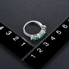 AAA Kagem Sambia Smaragd und Zirkon 3 Stein Ring 925 Silber rhodiniert  ca. 1,41 ct image number 2