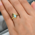 Natürlicher Äthiopischer Opal Ring 925 Silber vergoldet  ca. 0,65 ct image number 2