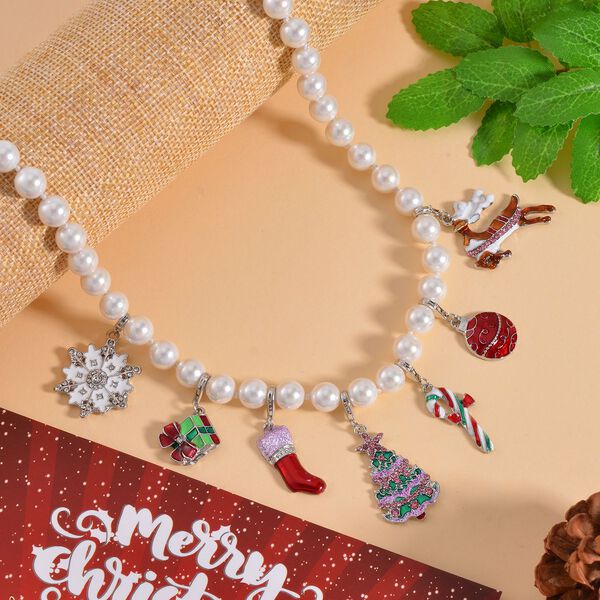 Weiße Muschelkernperle, Weißer Kristall Schmuckset  ca. 172.04 ct image number 2