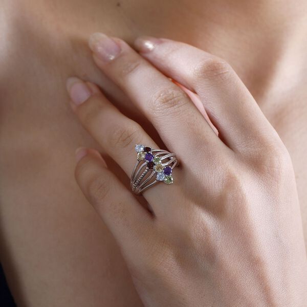 mehrfarbig Ring Messing (Größe 17.00) ca. 1.26 ct image number 2