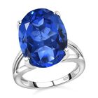 1A Ceylon Blau Triplett Quarz Ringe 925 Silber rhodiniert (Größe 16.00) ca. 13.28 ct image number 3