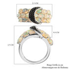 Natürlicher Äthiopischer Opal und schwarzer Spinell Ring 925 Silber platiniert image number 6