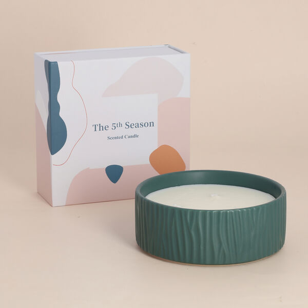 The 5th Season - Aromatherapie Duftkerze, Gr&ouml;&szlig;e 13x5 cm, Gr&uuml;n