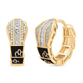 Weißer Zirkonia Ohrringe Nickelfreies Messing emailliert 0.50 ct