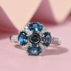 London Blau Topas und Zirkon Ring, ca. 2,43 ct image number 1