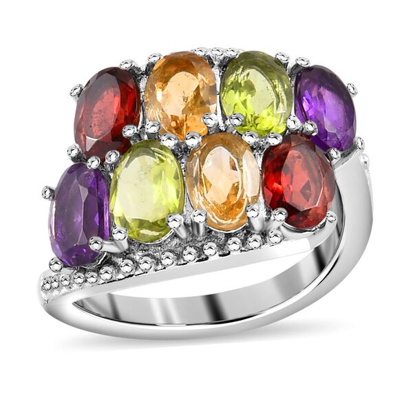 Mehrfarbiger Edelsteine Ring, Edelstahl (Größe 16.00) ca. 2.47 ct image number 4