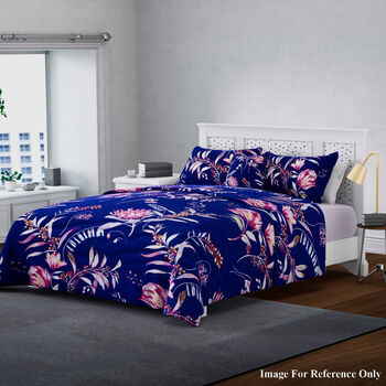 3er-Set: Bettbezug 135x200 cm, 2mal Kissenbez&uuml;ge 80x80 cm und 40x80 cm, Dunkelblau