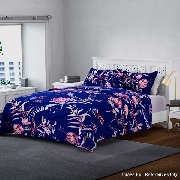 3er-Set: Bettbezug 135x200 cm, 2mal Kissenbez&uuml;ge 80x80 cm und 40x80 cm, Dunkelblau