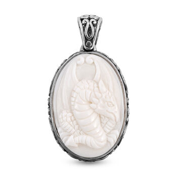 Royal Bali Kollektion - Oxbone Drachen-Anh&auml;nger, reversibel, 925 Silber ca. 9,38g