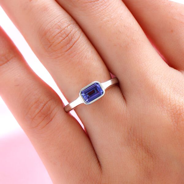 AA Tansanit-Ring, 925 Silber platiniert  ca. 0,79 ct image number 3