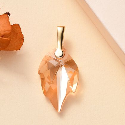 J Francis J Francis gefertigt mit SWAROVSKI Goldener Schatten Swarovski Kristall Anh&auml;nger 925 Silber 750 Gelbgold Vermeil