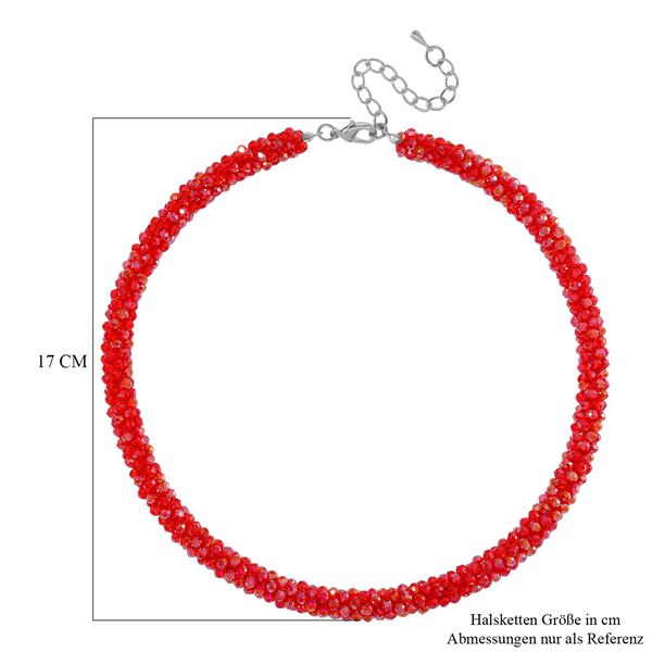 Rote Magie Farbe Kristall-Halskette, 50+5 cm image number 5