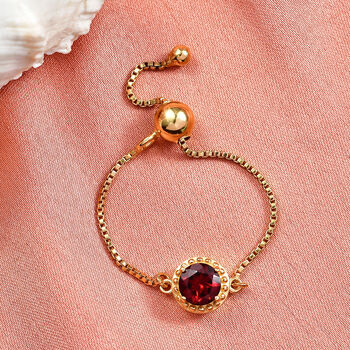 EverTrue flexibler roter Granat Ring, Gr&ouml;&szlig;e 17-21cm - 0,99 ct.