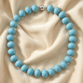 Sleeping Beauty t&uuml;rkisfarbene Muschelkernperle 50cm Halskette