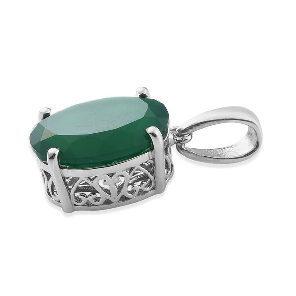 Gr&uuml;ne Onyx Solit&auml;r Anh&auml;nger 925 Silber rhodiniert ca. 6,44 ct image number 4