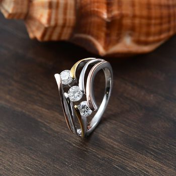 LUXURIANT dreifarbiger SI Labor Diamant Ring - 0,75 ct.