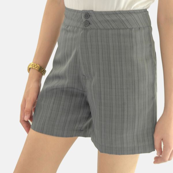 Unifarbene Damen Shorts, Gr&ouml;&szlig;e 40, Grau image number 1