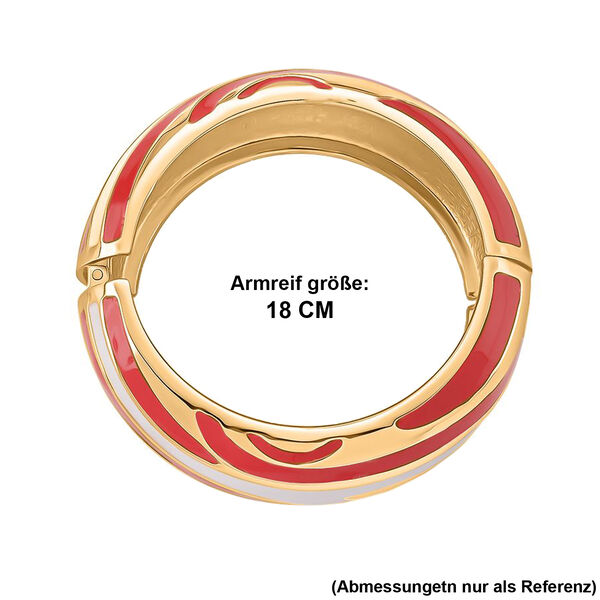 Emaille-Armreif im Wellen-Design, ca. 18 cm, Coral image number 7