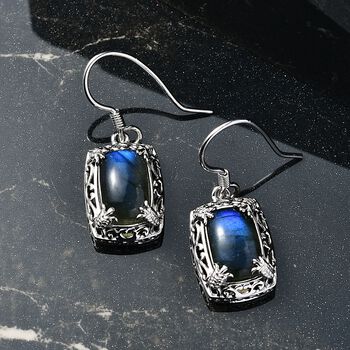 D'Joy AAA Labradorit Ohrringe 925 Silber rhodiniert ca. 8.60 ct