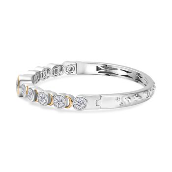 Zweifarbiges Moissanit Armreif, 19 cm - 6,78 ct.