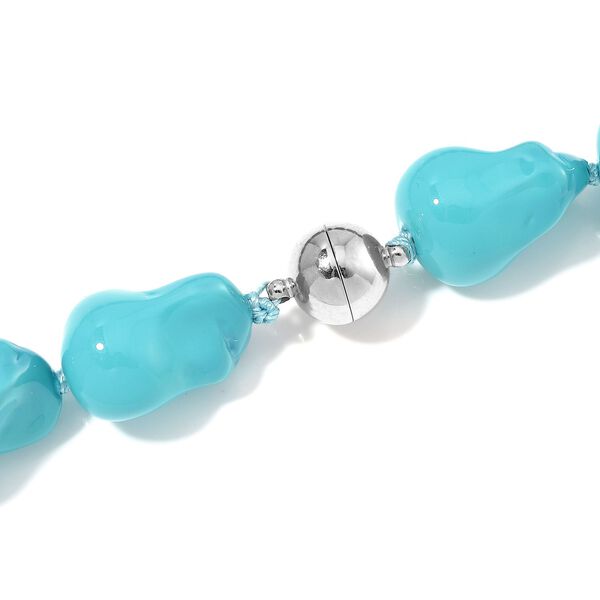 Sleeping Beauty türkisfarbene Muschelkernperle Halskette, 50cm image number 4