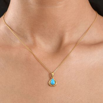 D'Joy AA Sleeping Beauty T&uuml;rkis Anh&auml;nger 925 Silber 750 Gelb Vergoldet ca. 0.83 ct