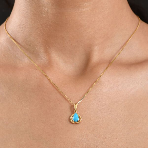 D'Joy AA Sleeping Beauty T&uuml;rkis Anh&auml;nger 925 Silber 750 Gelb Vergoldet ca. 0.83 ct image number 3