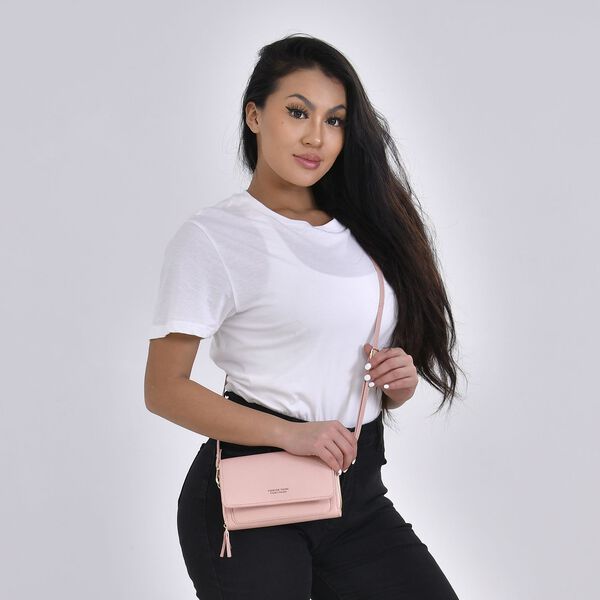 Crossbody-Tasche mit RFID-Schutz, Rosa image number 11