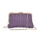Clutch mit Metallschulterriemen in Stepp-Optik, 23,5x15cm, Lila