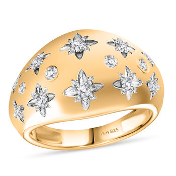 D'Joy Moissanit Ring, 925 Silber 750 vergoldet - 0,32 ct.