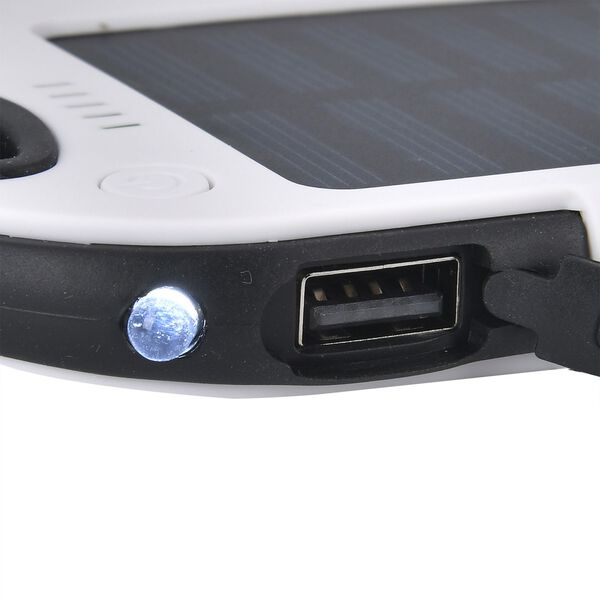 Solarbetriebene Powerbank mit USB Anschluss, Wei&szlig; image number 9