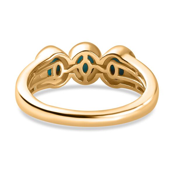 AA Amerikanischer nat&uuml;rlicher Sleeping Beauty T&uuml;rkis, Wei&szlig;er Zirkon Ring 925 Silber 750 Gelbgold Vermeil (Gr&ouml;&szlig;e 20.00) ca. 1.04 ct image number 6