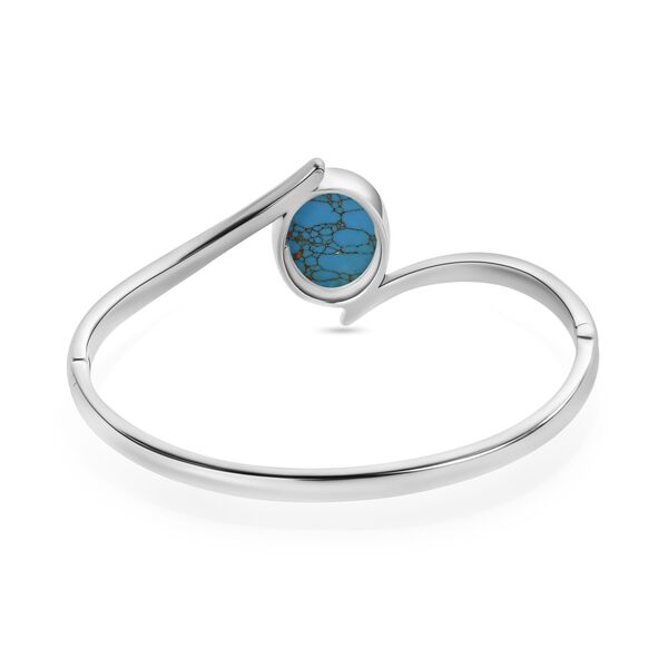 Blaues T&uuml;rkis Armreif ca. 19 cm Edelstahl ca. 12.28 ct image number 5