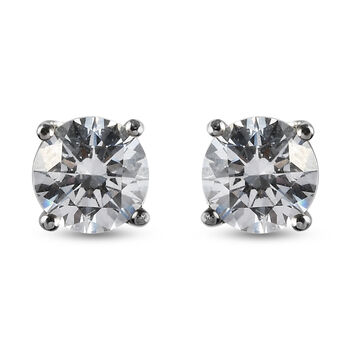 LUSTRO STELLA Hergestellt mit Feinster ZIRKONIA Ohrstecker 925 Silber platiniert