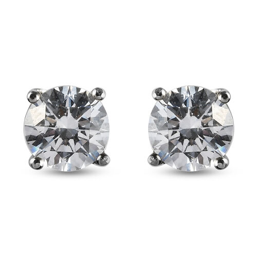 LUSTRO STELLA Hergestellt mit ZIRKONIA Ohrstecker 925 Silber Platin-Überzug image number 0