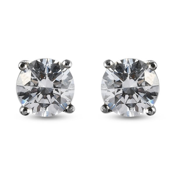 LUSTRO STELLA Hergestellt mit ZIRKONIA Ohrstecker 925 Silber Platin-&Uuml;berzug