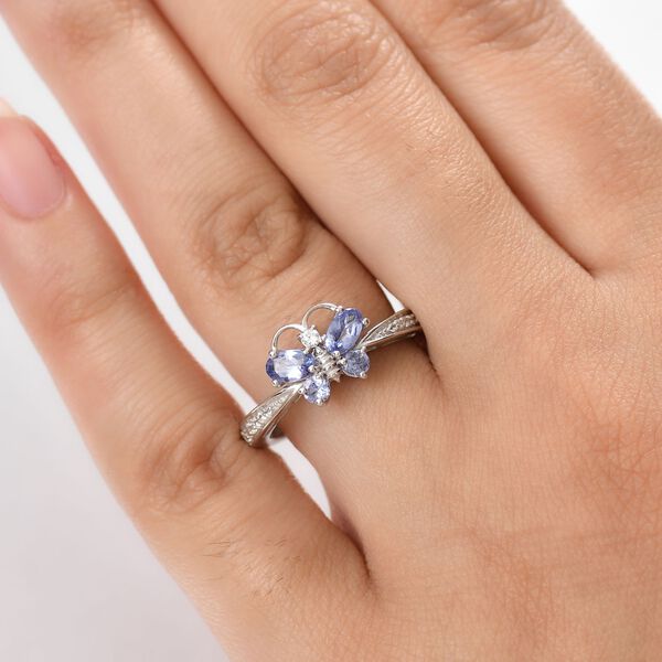 Tansanit und Zirkon Ring  - 0,86 ct. image number 3