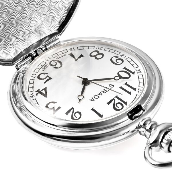 STRADA Taschenuhr mit 79cm Kette im L&ouml;we und L&ouml;wenbaby Motiv, Japanisches Uhrwerk image number 8