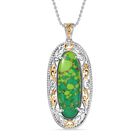 Grünes Türkis Schmuckset mit Magnet, 950 Kupfer bicolor ca. 17,00 ct