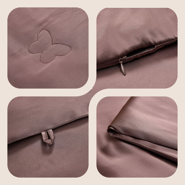 Serenity Night 100% Maulbeerseide Seidendecke mit 350gsm Seidenf&uuml;llung, 135x200cm, Lavendel image number 3