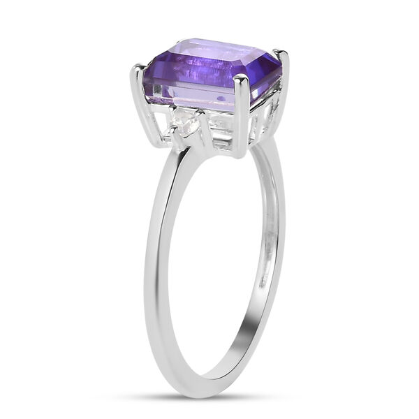 Lavendel Alexit Triplett Quarz und Zirkon-Ring - 2,12 ct. image number 4