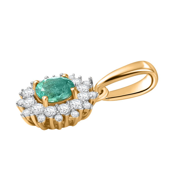 Smaragd und Moissanit Anhänger - 0,65 ct. image number 3