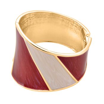Emaille-Armreif im Colorblock-Design, 17cm, Maroon