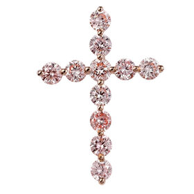 Rosa Diamant I2 Anhänger 585 Gold ca. 0,60 ct.