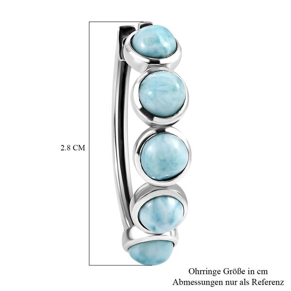 Larimar-Creolen, 925 Silber platiniert ca. 6,70 ct image number 5