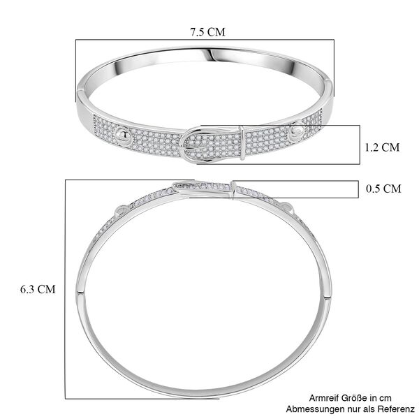 Weißer Zirkonia Armreif ca. 19 cm Nickelfreies Messing Standard image number 6