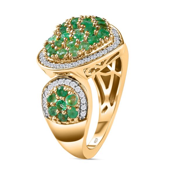 Kagem Sambischer Smaragd Ring, 925 Silber vergoldet (Gr&ouml;&szlig;e 18.00) ca. 1.98 ct image number 5